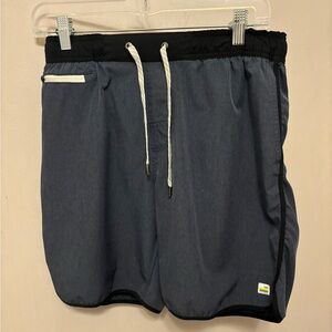 Vuori Banks Short Mens Azure Melange Blue Performance Stretch Shorts Small 8”
